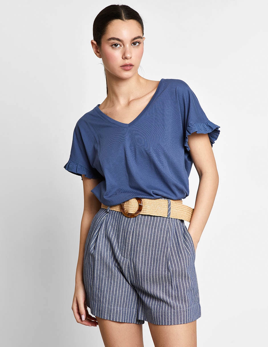 Playera manga corta cuello v para mujer Playera manga corta cuello v para mujer