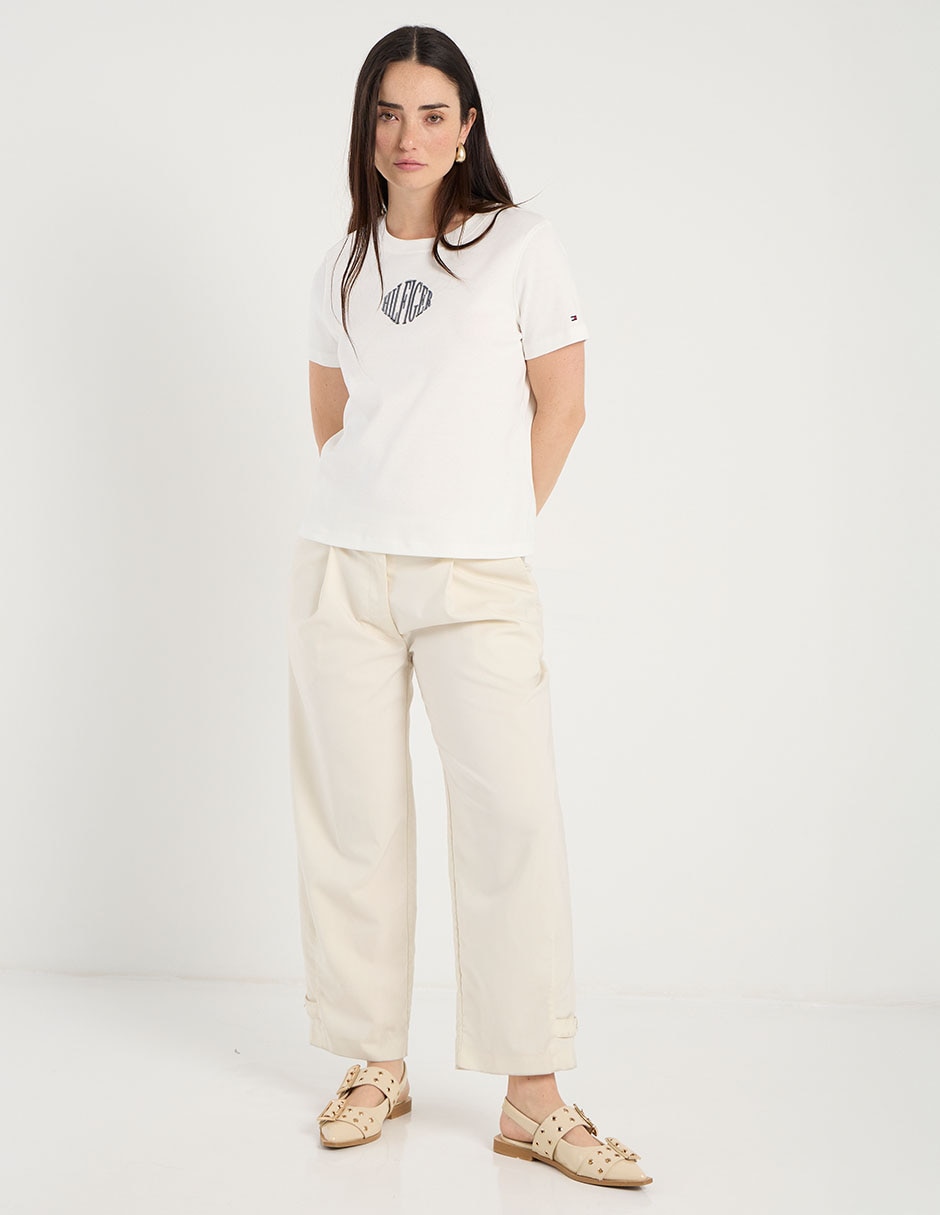 Playera manga corta cuello redondo mujer