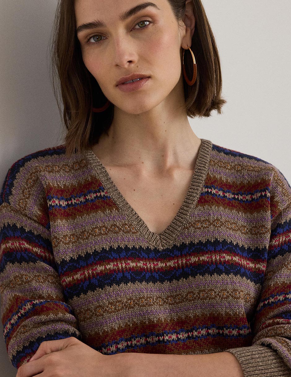 Suéter cuello v para mujer 7
