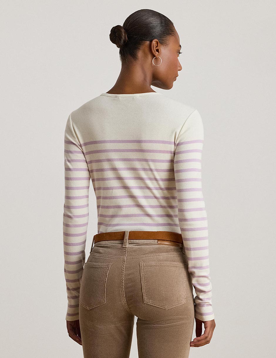 Playera manga larga Lauren Ralph Lauren cuello redondo para mujer