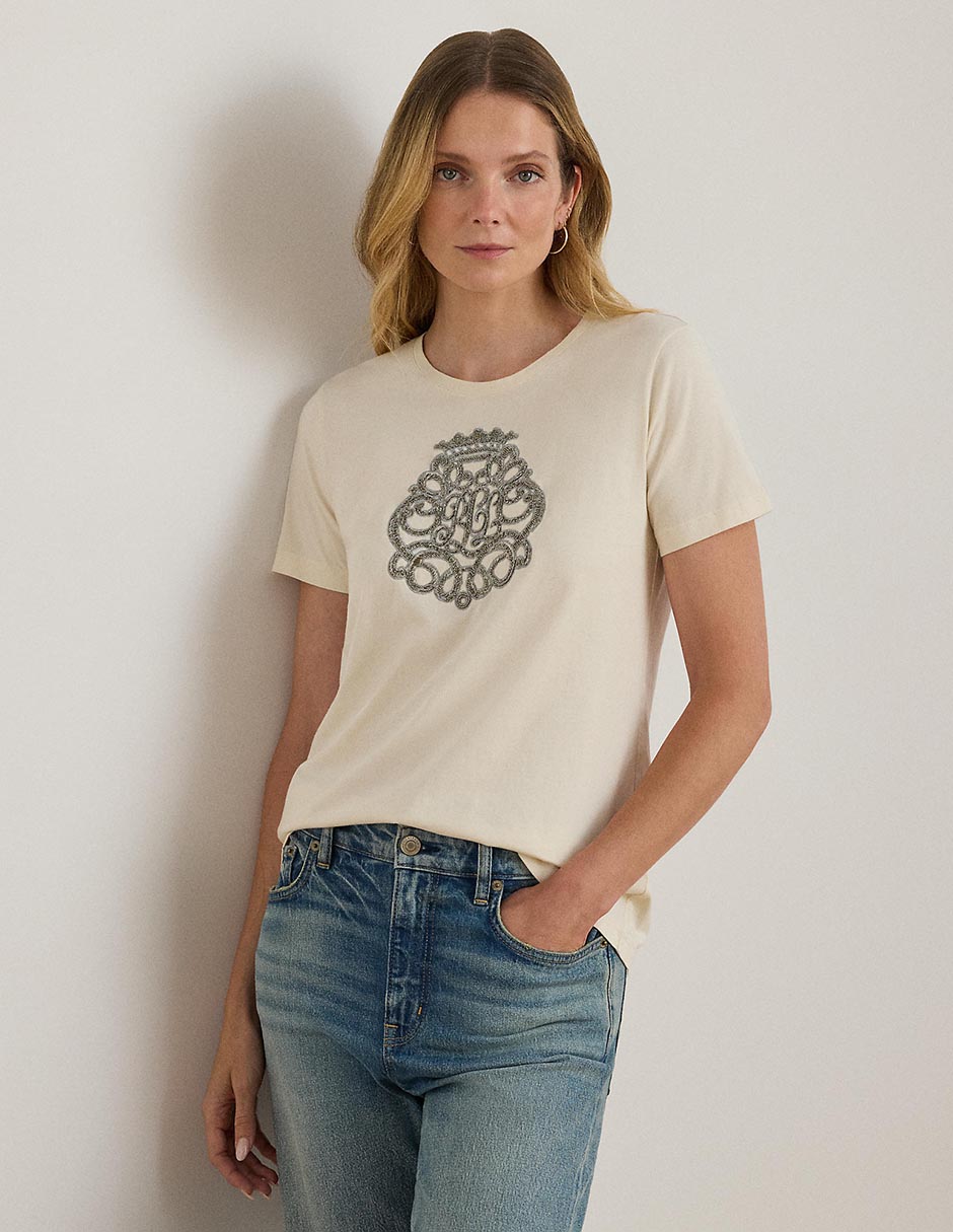 Playera manga corta Lauren Ralph Lauren cuello redondo para mujer