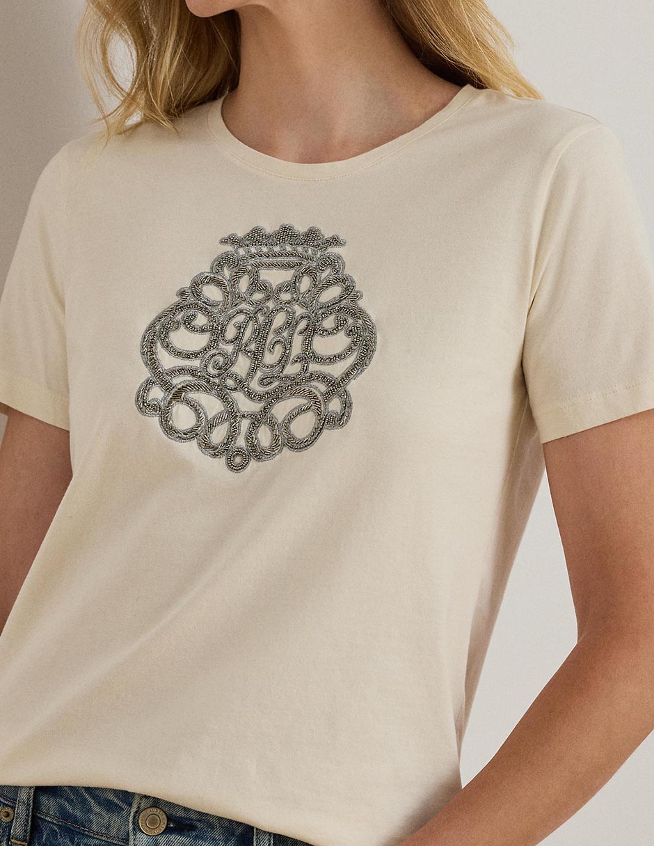 Playera manga corta Lauren Ralph Lauren cuello redondo para mujer