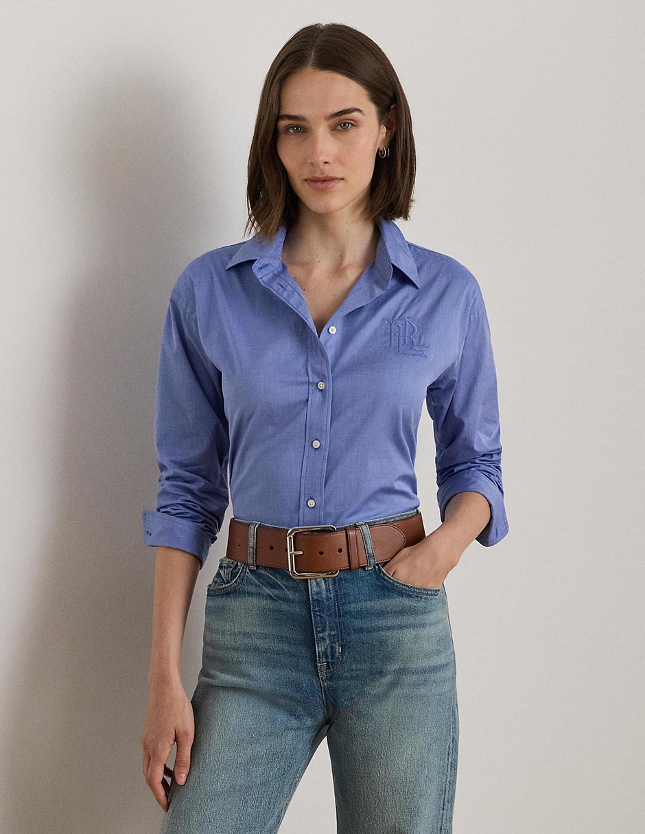 Blusa camisera manga larga para mujer