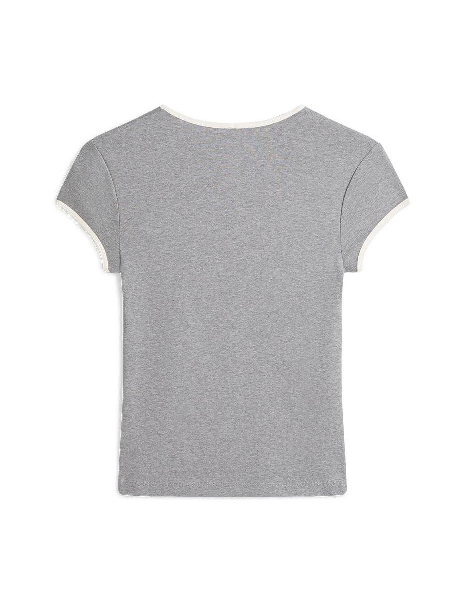 Playera manga corta cuello redondo mujer 4