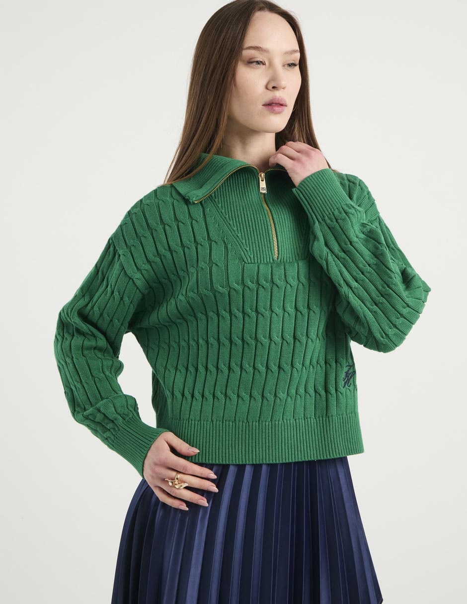 Suéter Hilfiger cuello con cierre para mujer Suéter Hilfiger cuello con cierre para mujer