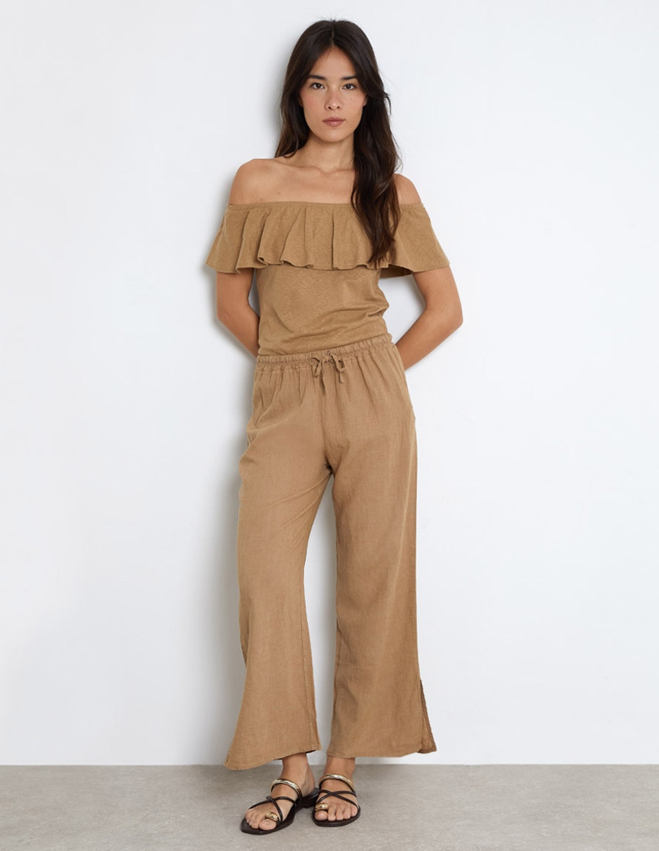 Pantalón relaxed wide leg para mujer