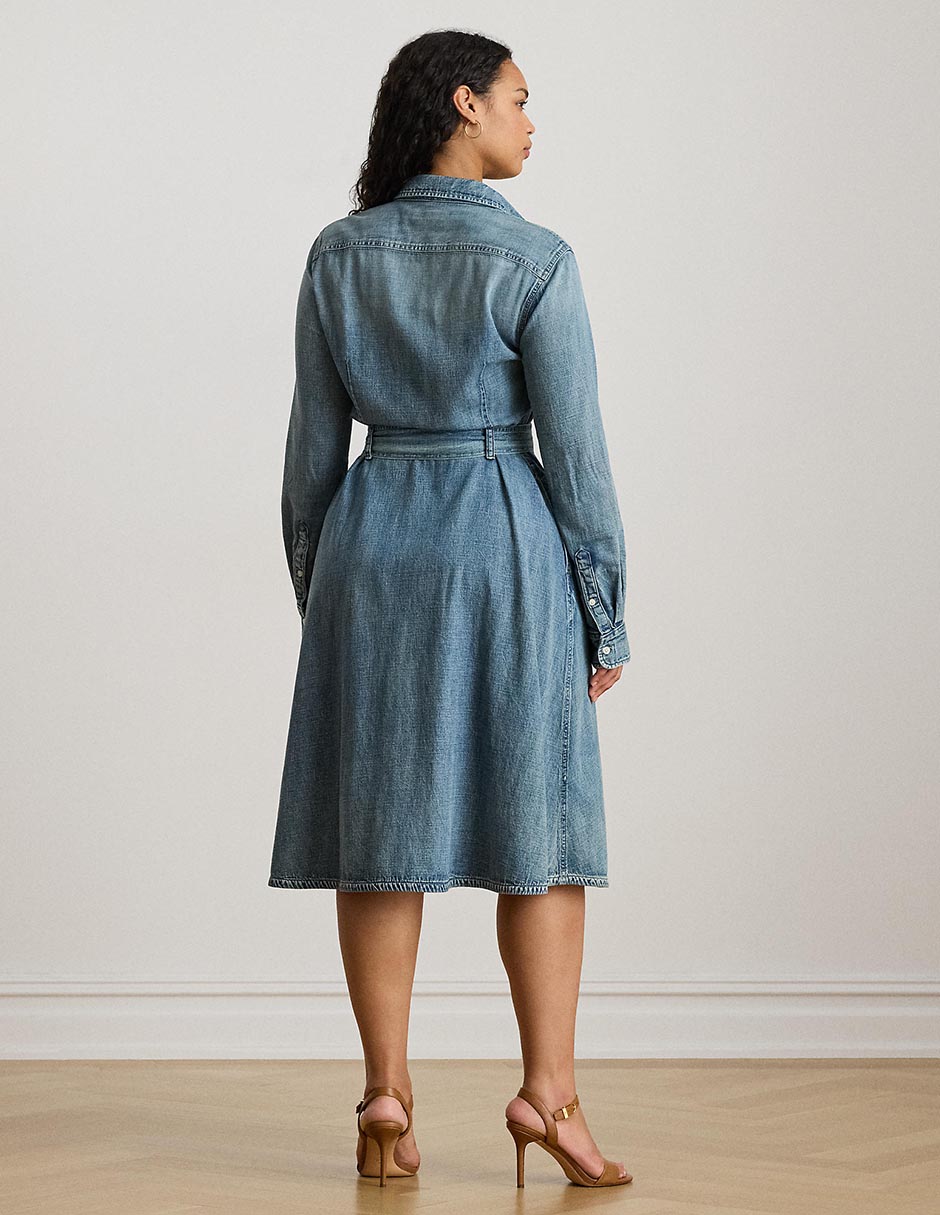Vestido a la rodilla casual Lauren Plus para mujer