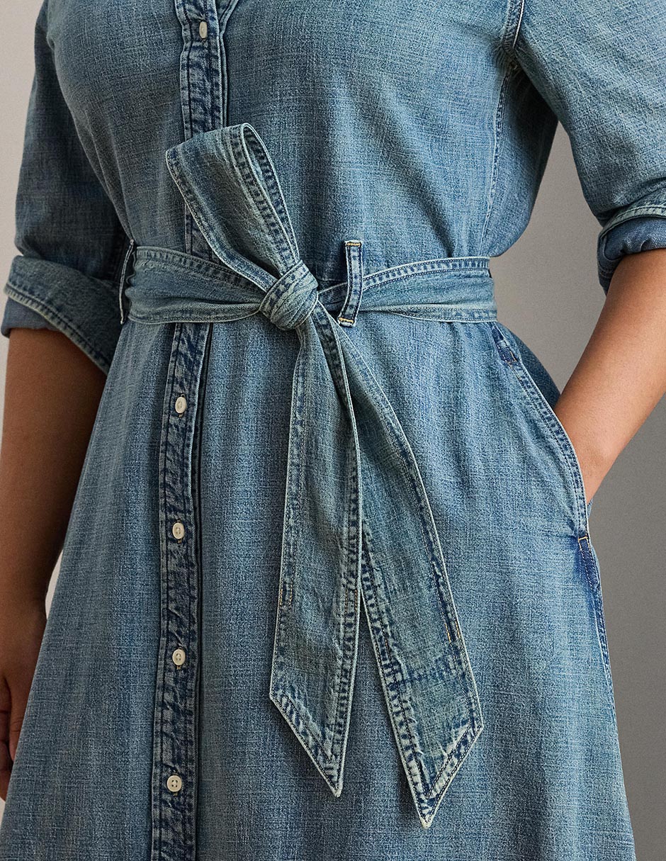 Vestido a la rodilla casual Lauren Plus para mujer