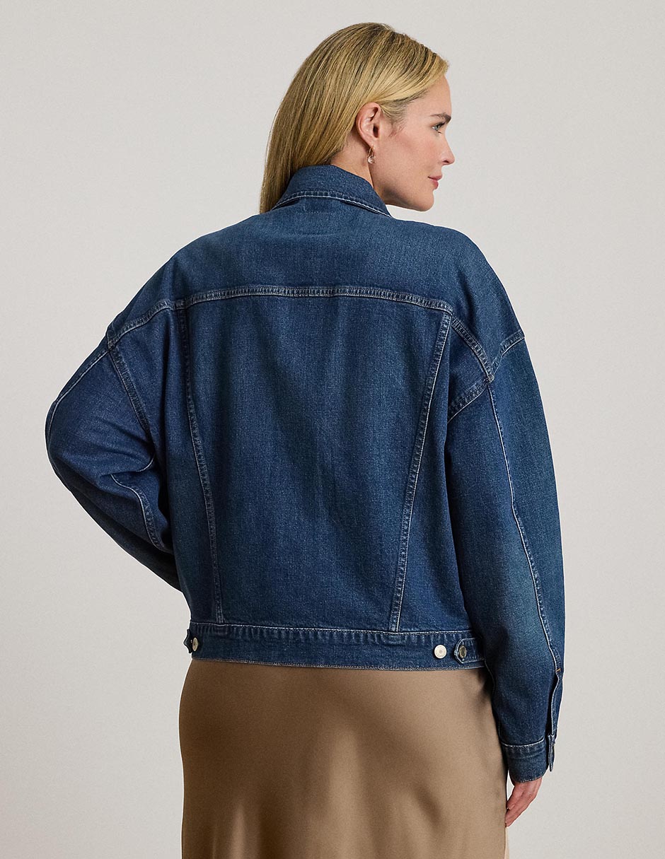 Chamarra Lauren Plus de mezclilla para mujer