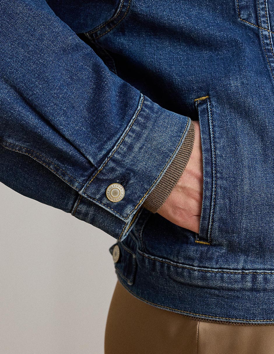 Chamarra Lauren Plus de mezclilla para mujer