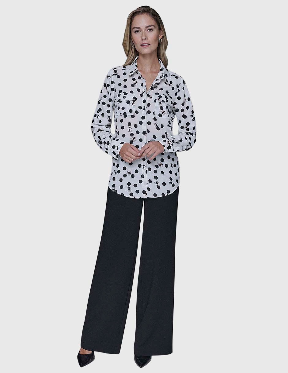 Blusa camisera manga larga para mujer 1