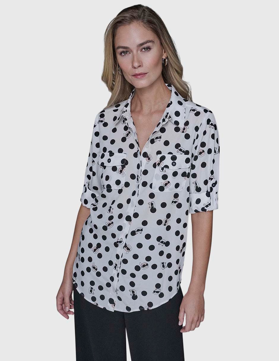 Blusa camisera manga larga para mujer 7