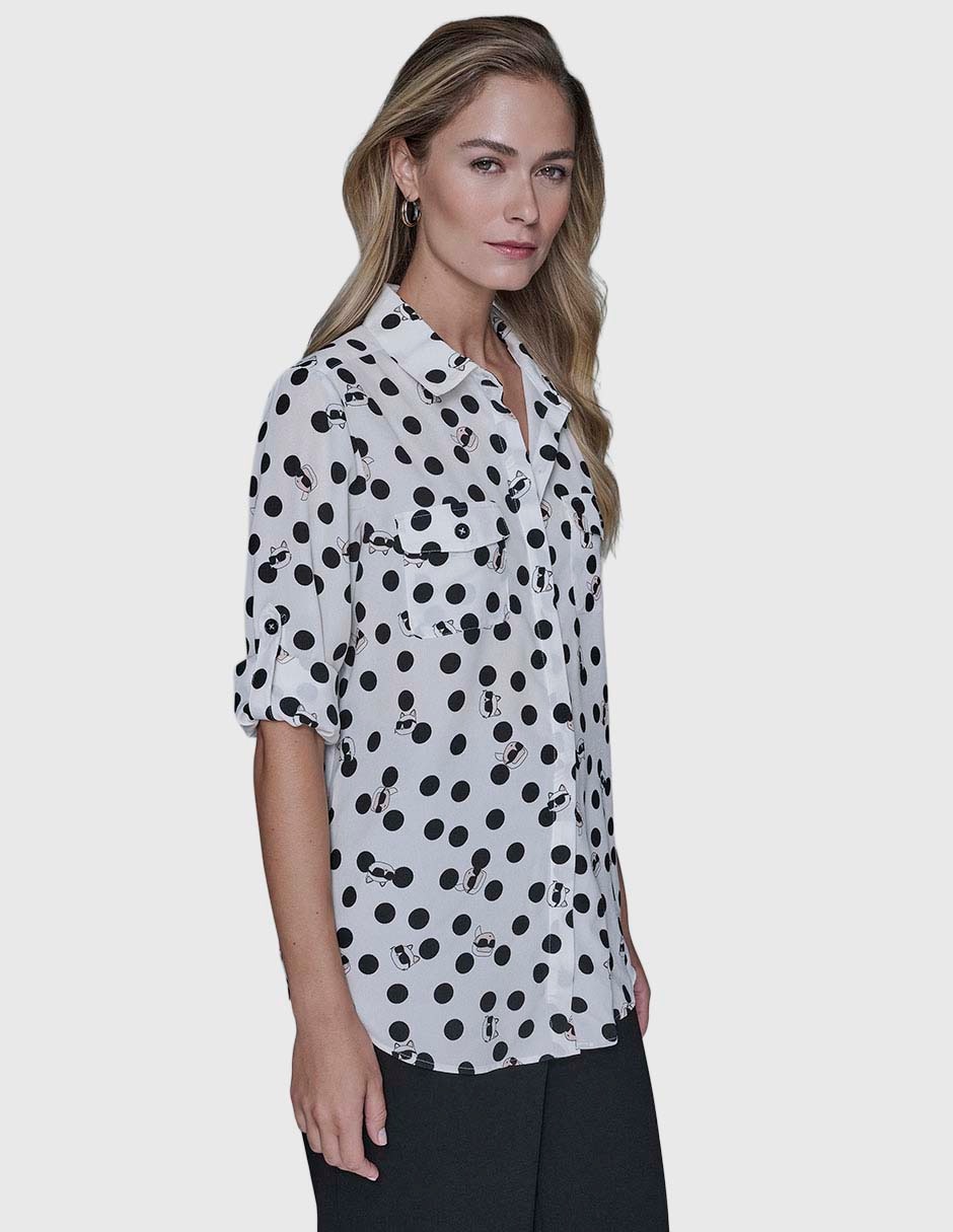 Blusa camisera manga larga para mujer 8
