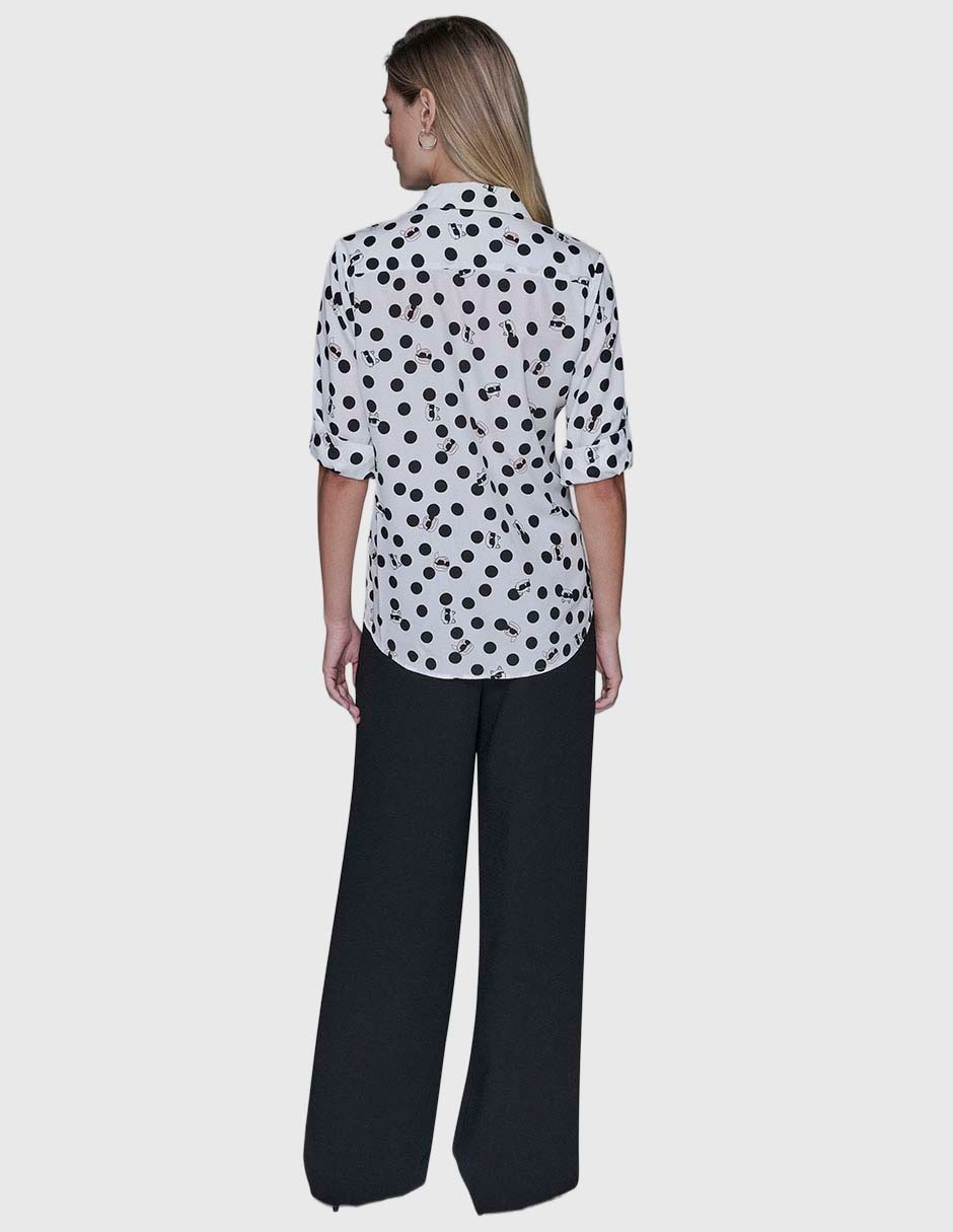 Blusa camisera manga larga para mujer 9