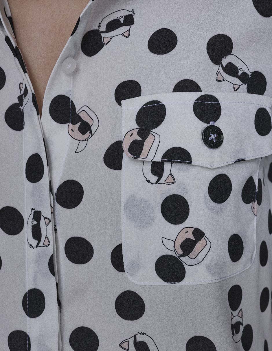 Blusa camisera manga larga para mujer 11