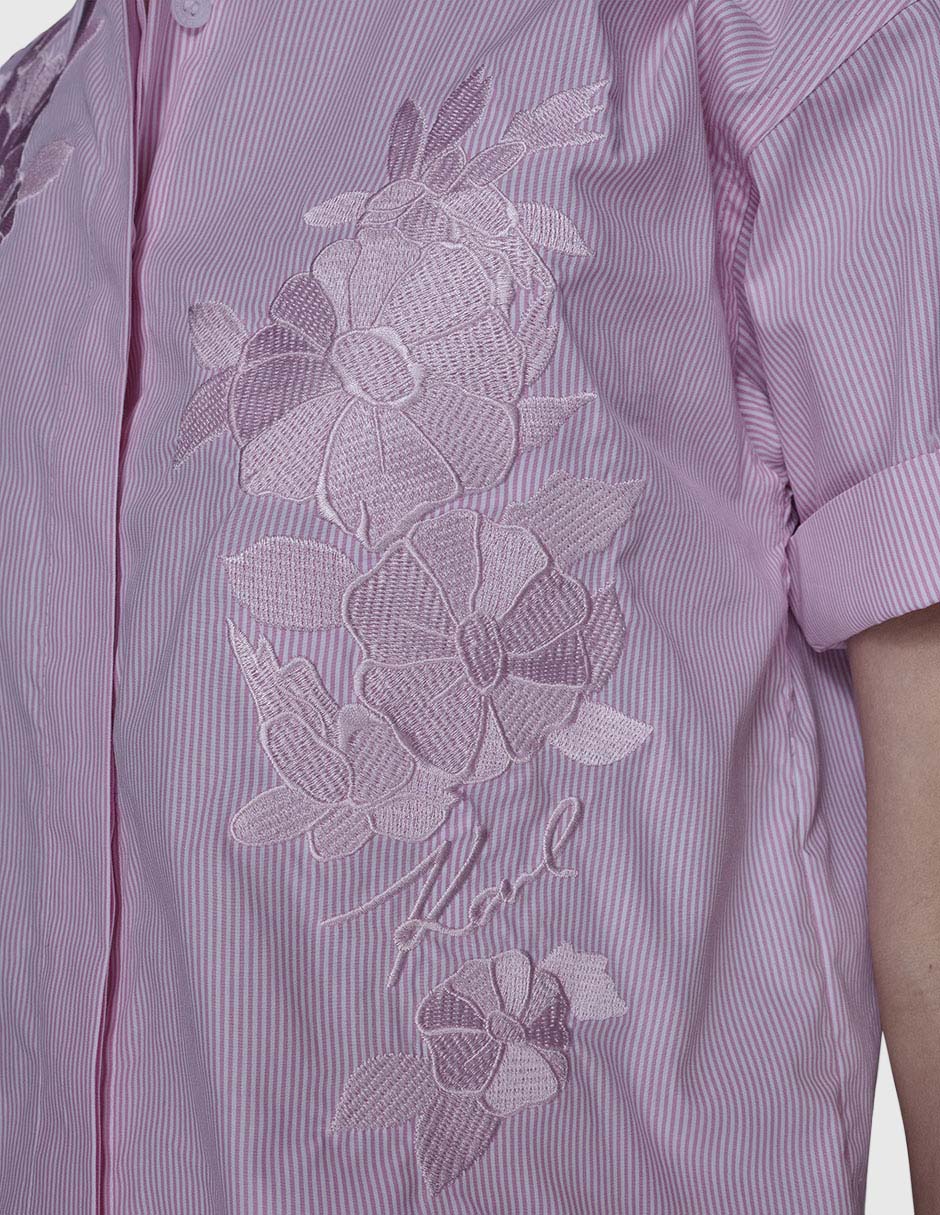 Blusa camisera manga corta para mujer 11