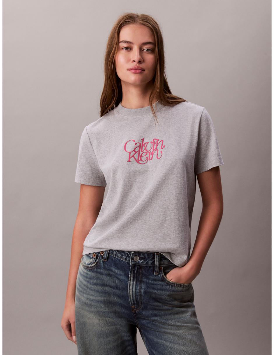 Playera manga corta cuello redondo mujer
