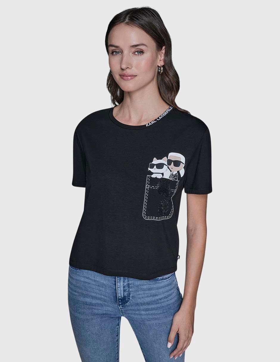 Playera manga corta cuello redondo para mujer Playera manga corta cuello redondo para mujer