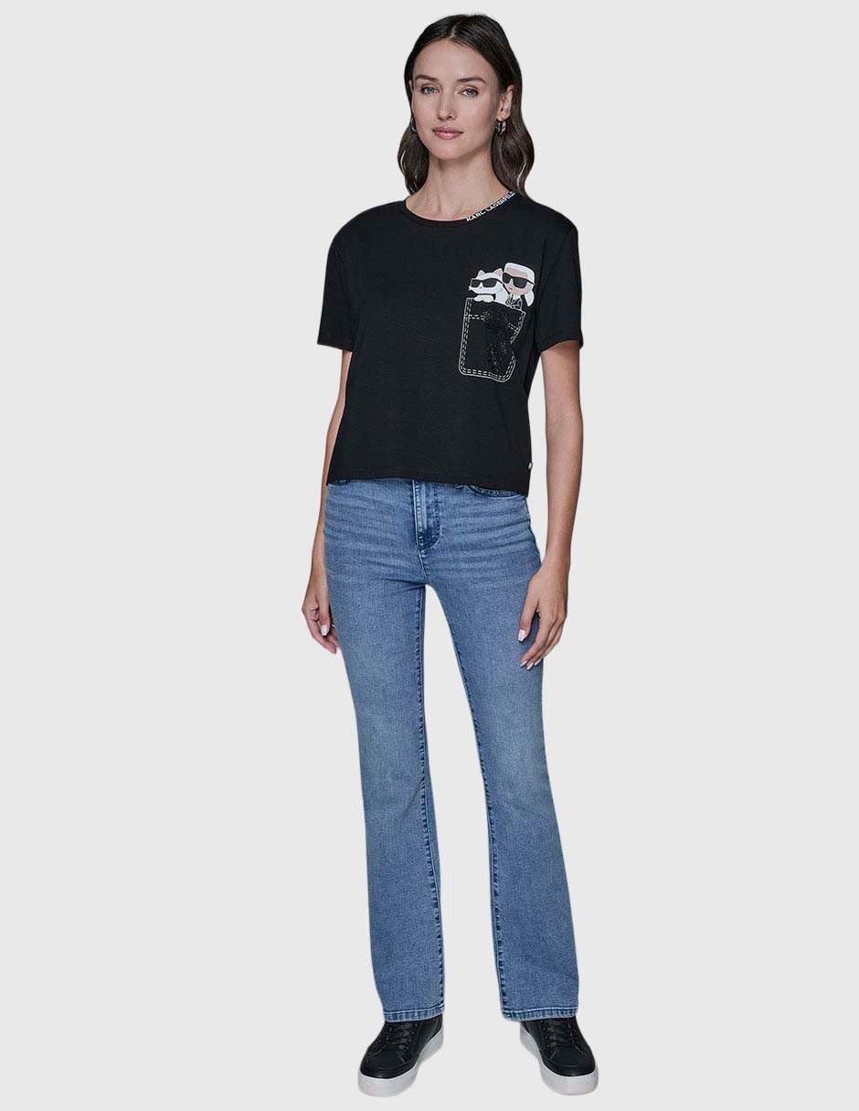 Playera manga corta cuello redondo para mujer 2