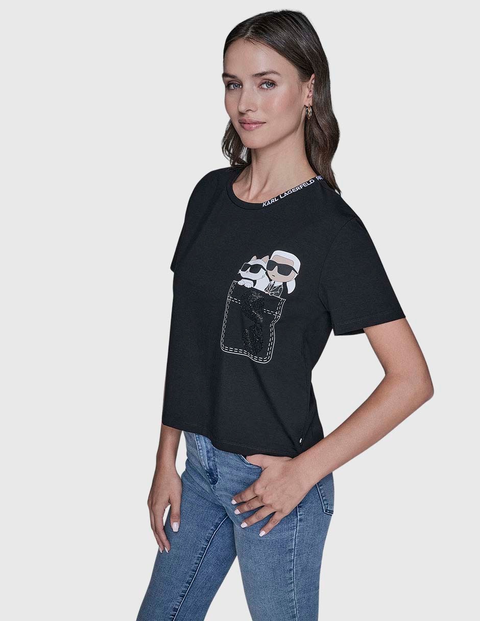 Playera manga corta cuello redondo para mujer 3
