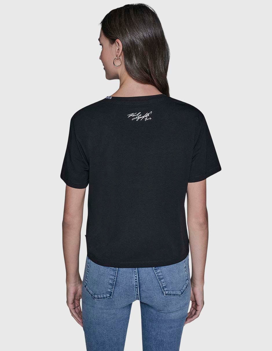 Playera manga corta cuello redondo para mujer 4