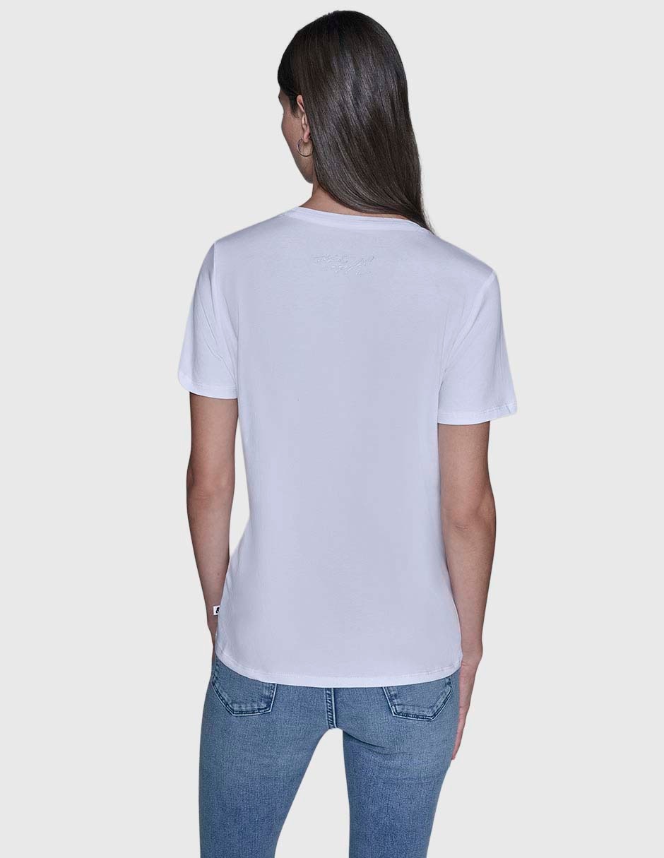 Playera manga corta cuello redondo para mujer 2