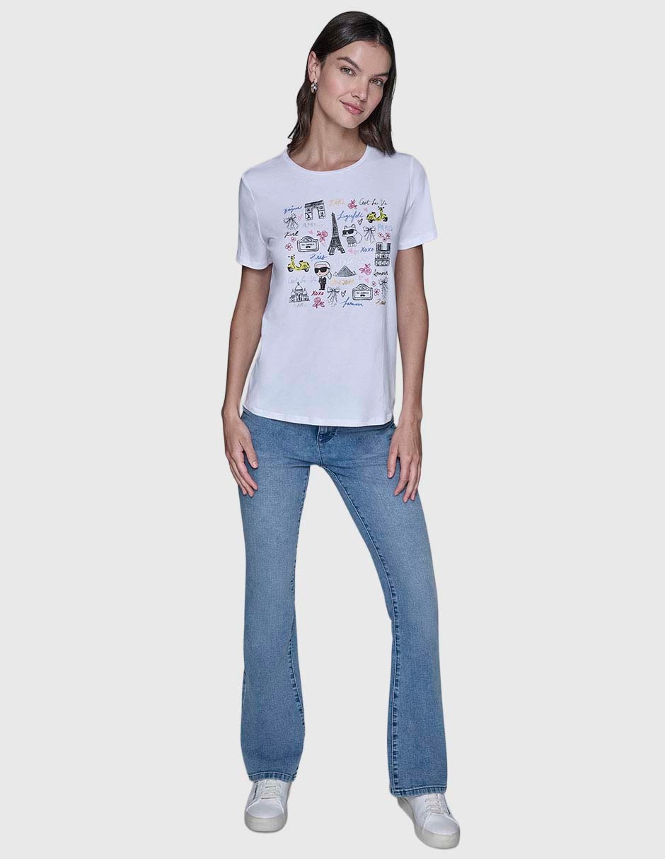 Playera manga corta cuello redondo para mujer 3