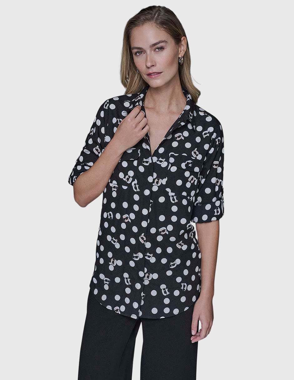 Blusa camisera manga larga para mujer 7