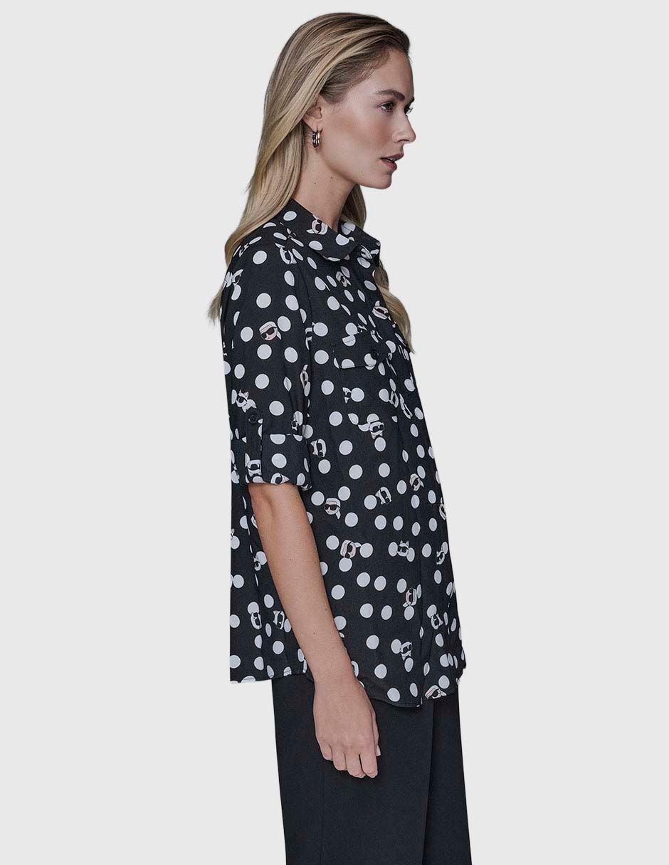 Blusa camisera manga larga para mujer 8