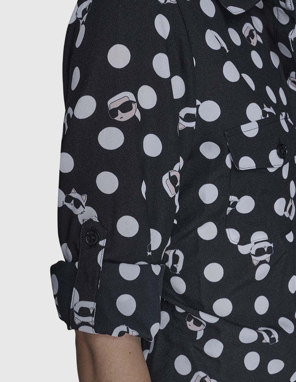 Blusa camisera manga larga para mujer 11