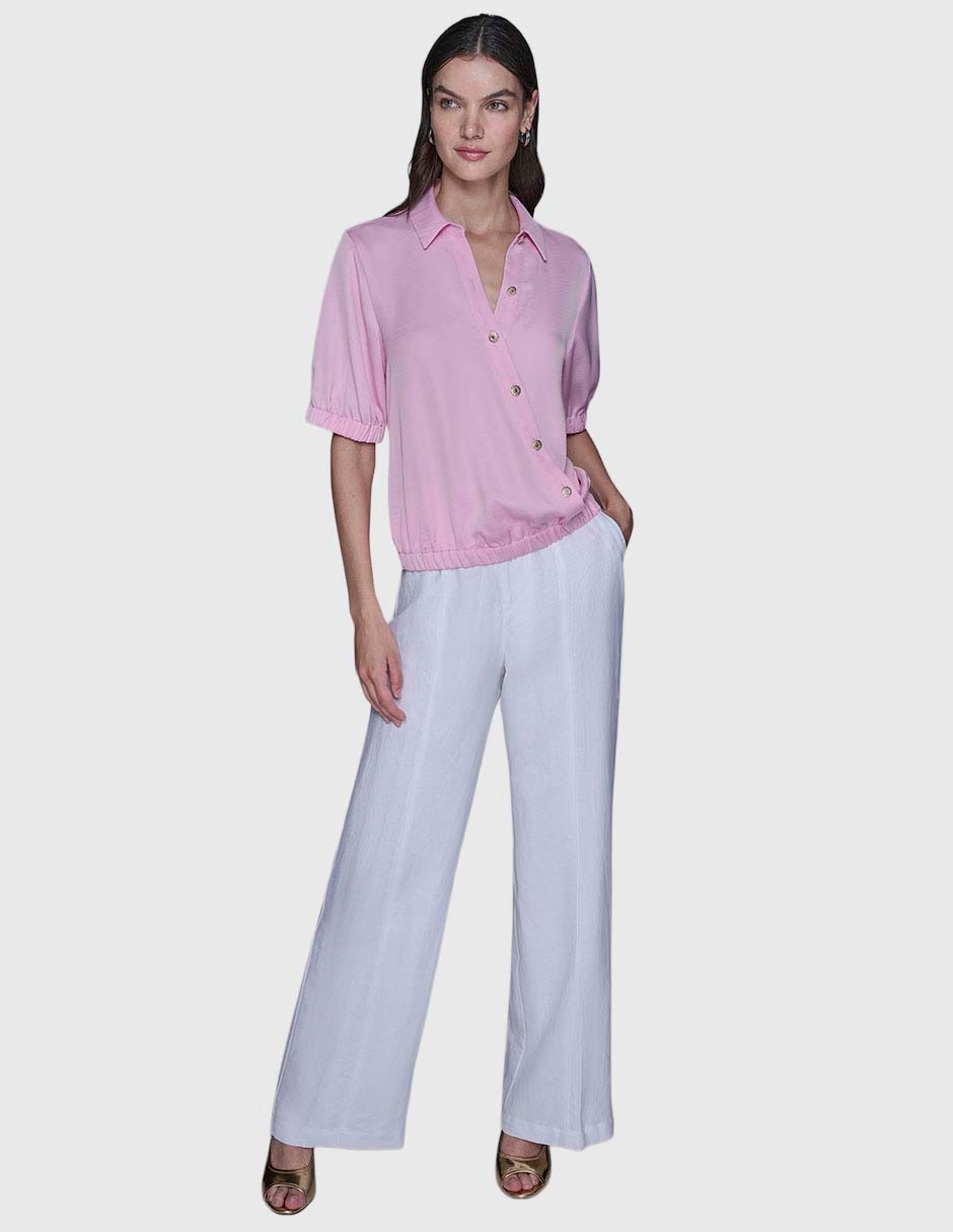 Blusa camisera manga corta para mujer 1