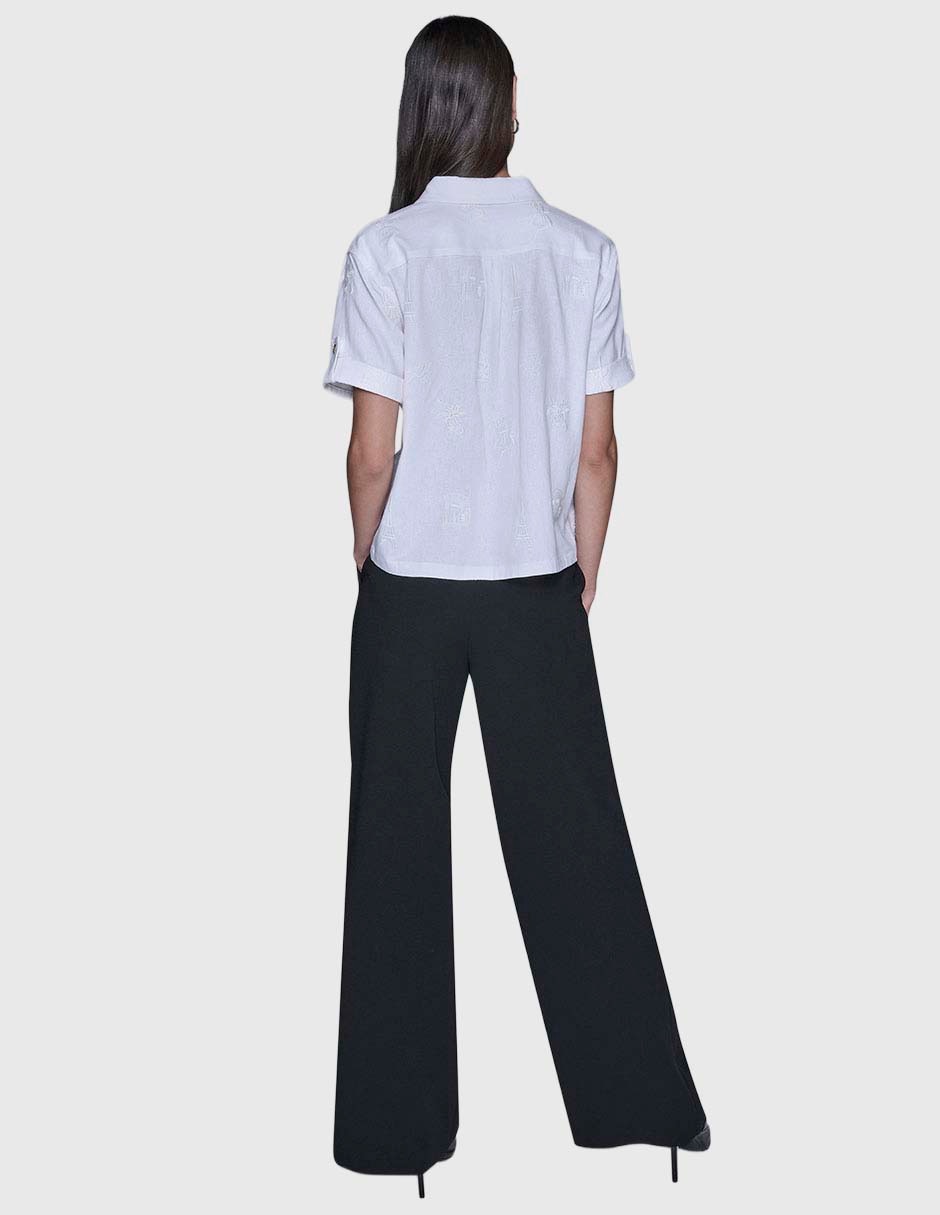 Blusa camisera manga corta para mujer 10
