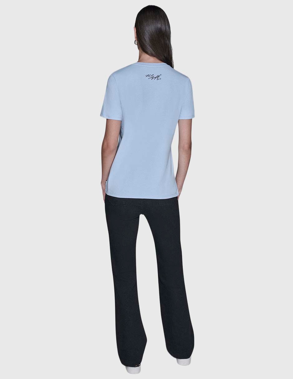 Playera manga corta Karl Lagerfeld Paris cuello redondo para mujer