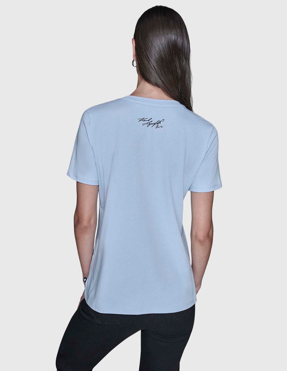 Playera manga corta Karl Lagerfeld Paris cuello redondo para mujer