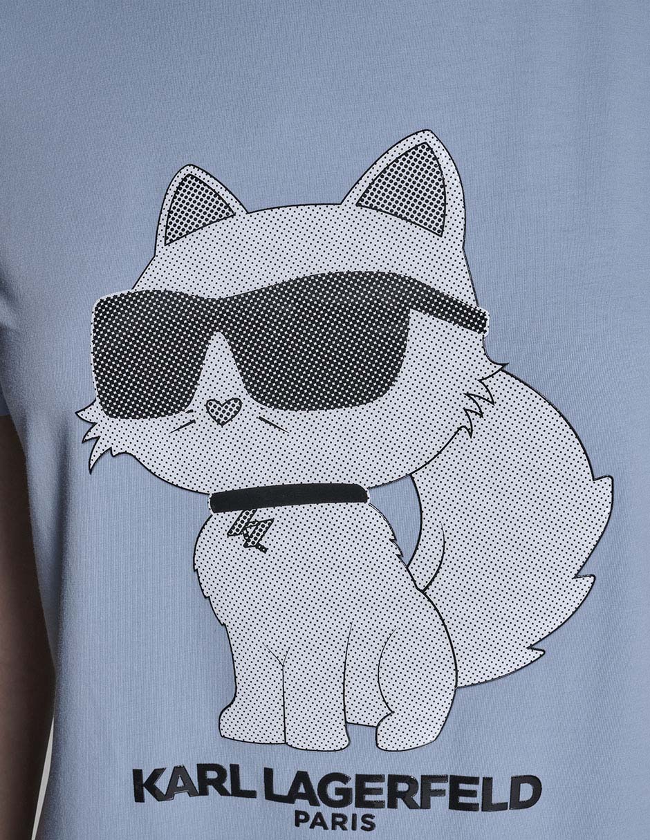 Playera manga corta Karl Lagerfeld Paris cuello redondo para mujer
