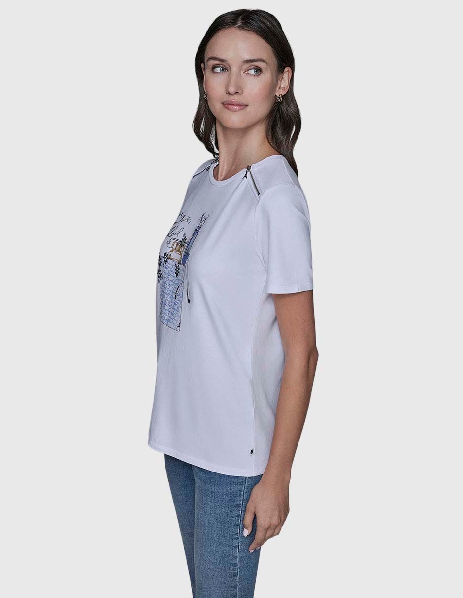 Playera manga corta cuello redondo para mujer 3