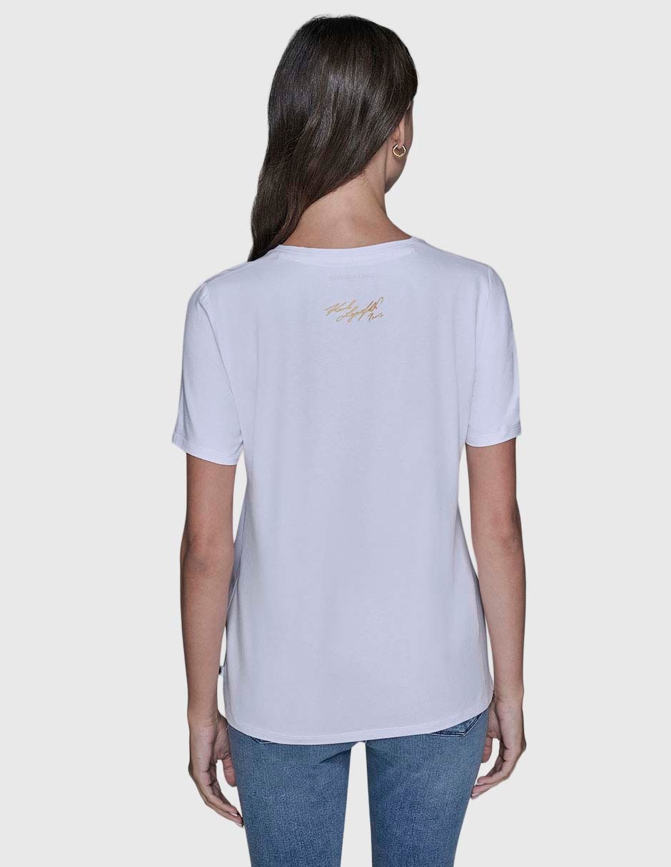 Playera manga corta cuello redondo para mujer 4