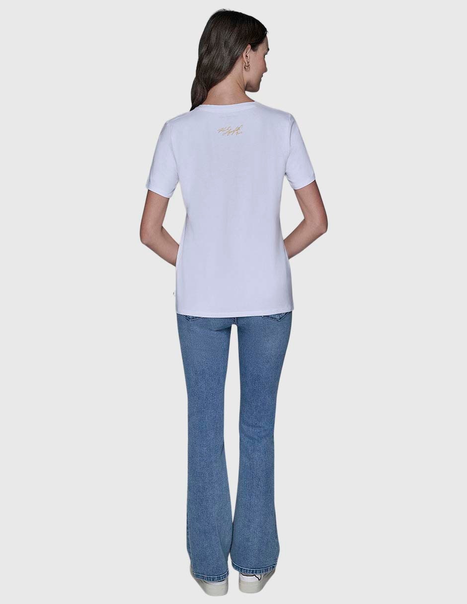 Playera manga corta cuello redondo para mujer 5
