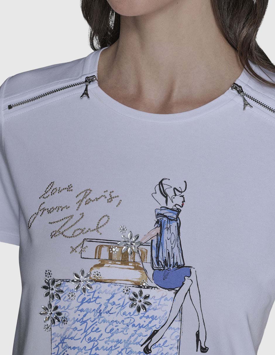 Playera manga corta cuello redondo para mujer 6