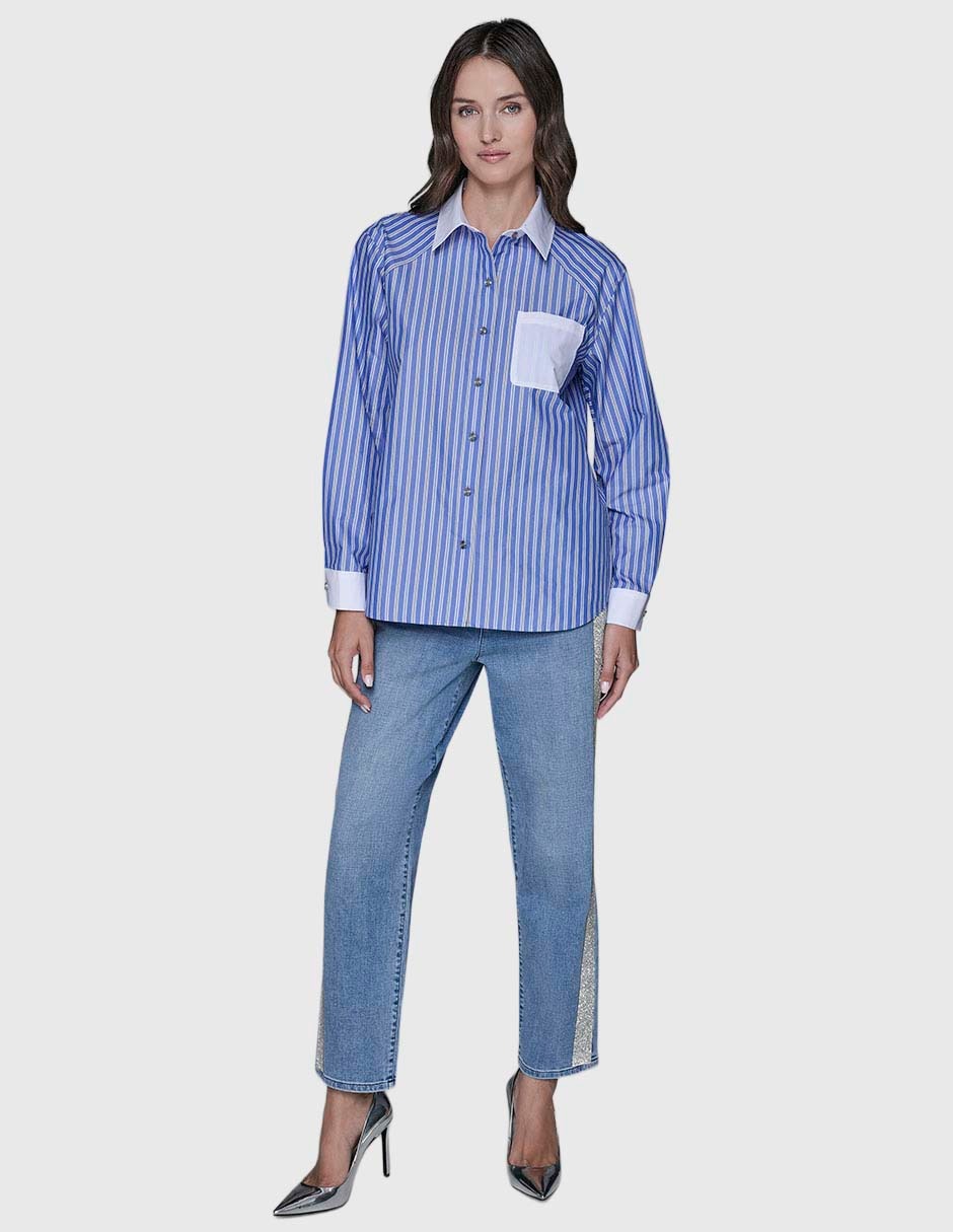 Blusa camisera manga larga para mujer 1