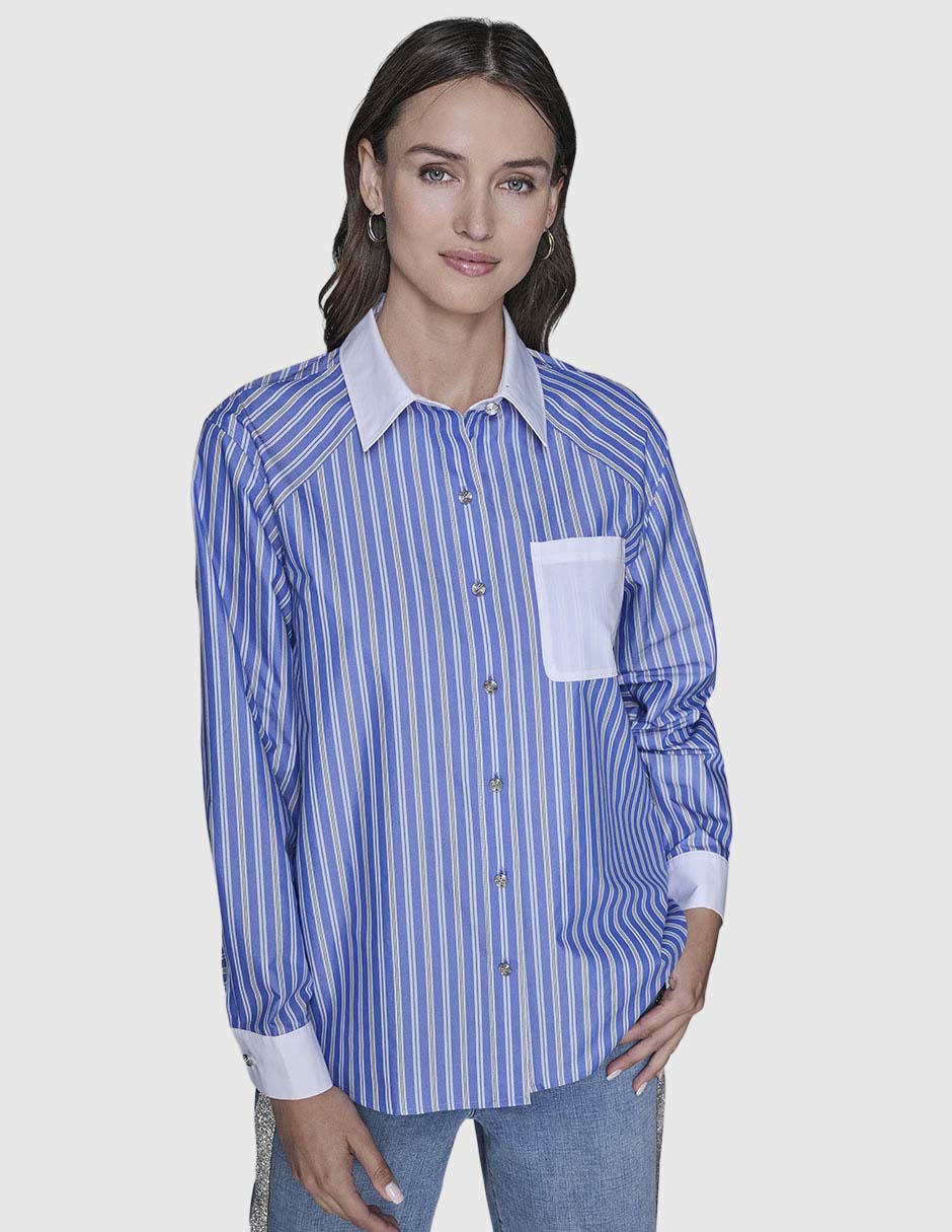 Blusa camisera manga larga para mujer 7