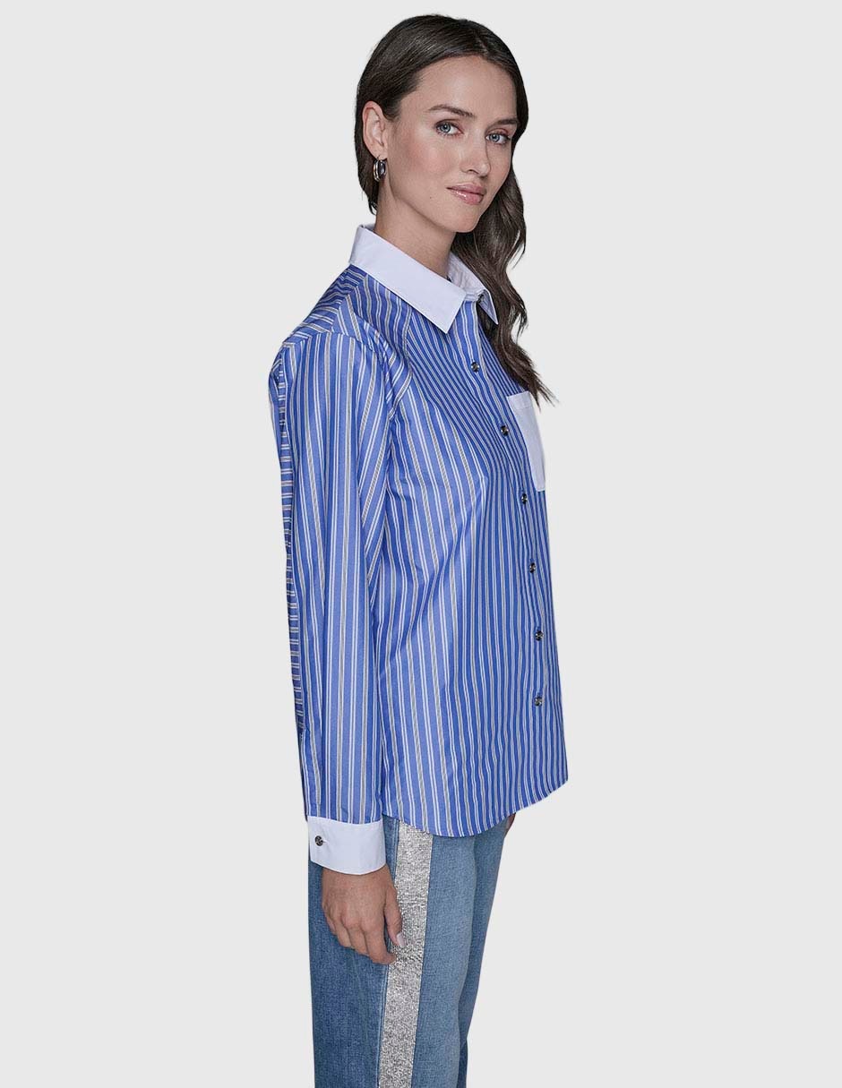 Blusa camisera manga larga para mujer 8