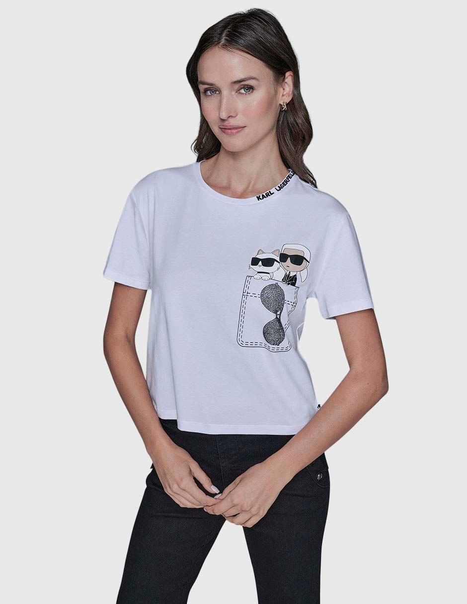 Playera manga corta cuello redondo para mujer Playera manga corta cuello redondo para mujer