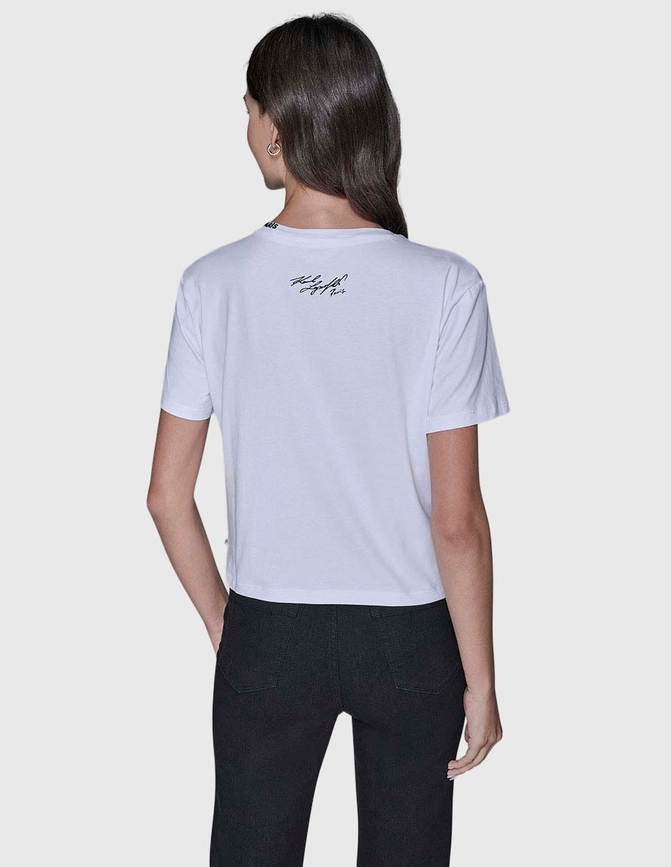 Playera manga corta cuello redondo para mujer 4