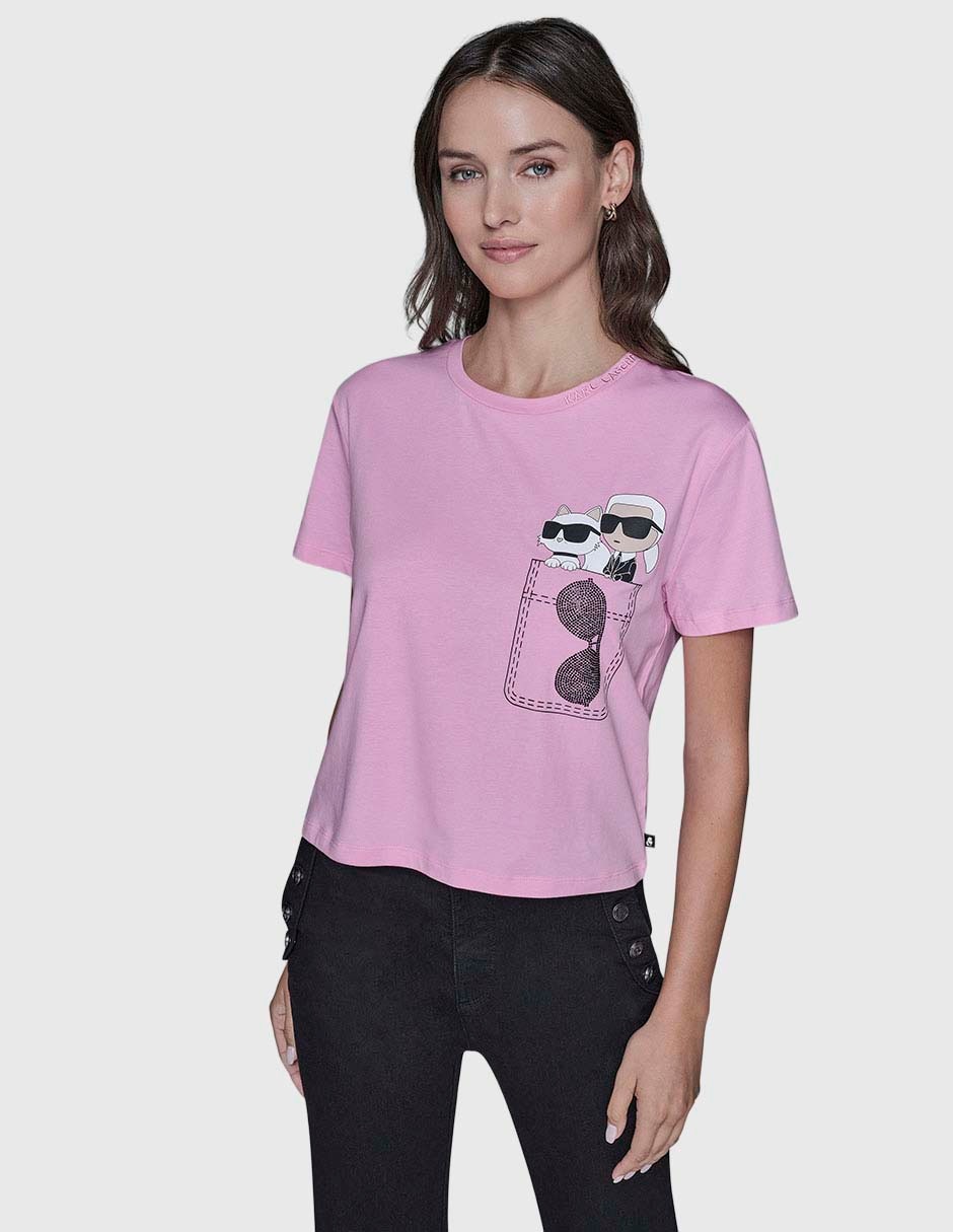 Playera manga corta cuello redondo para mujer 1
