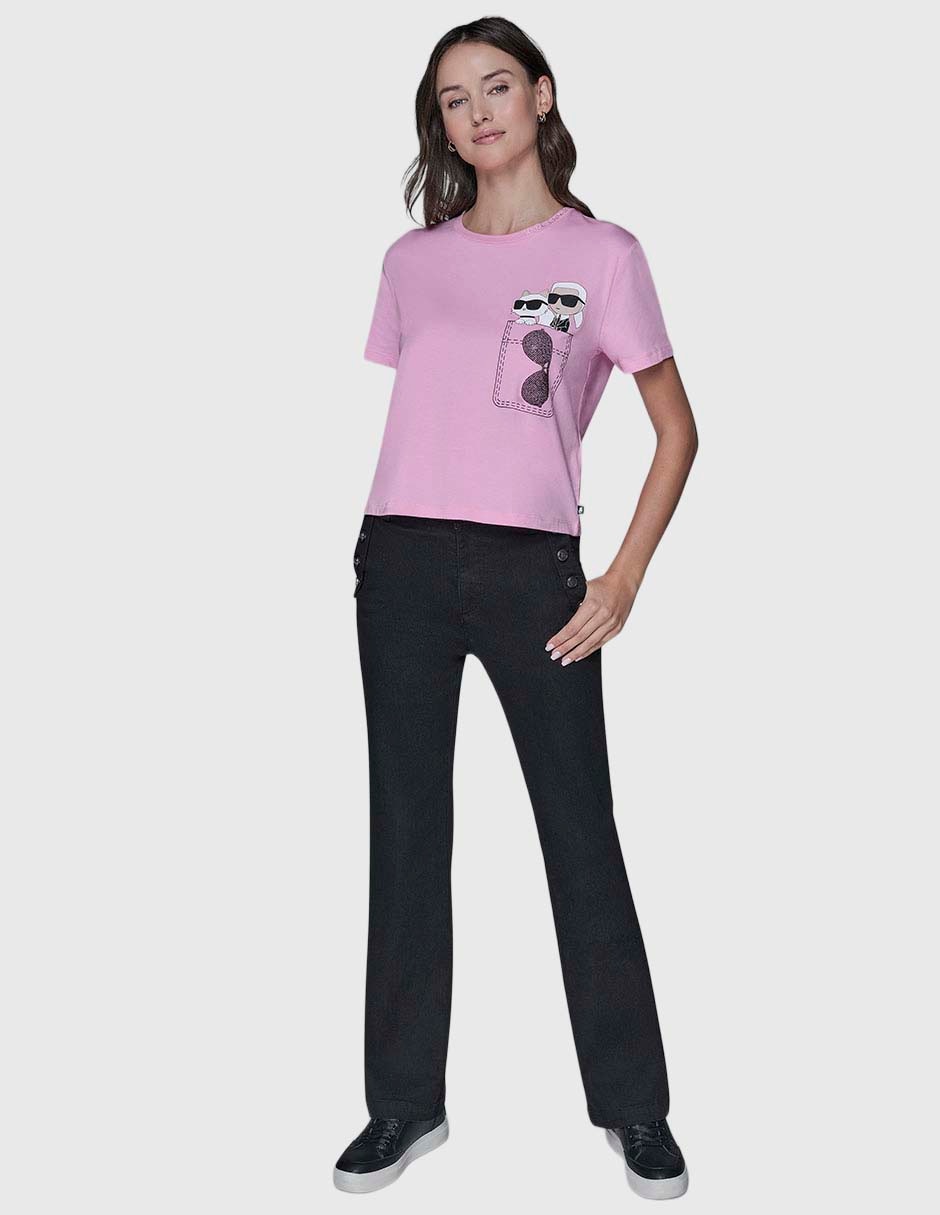 Playera manga corta cuello redondo para mujer 2