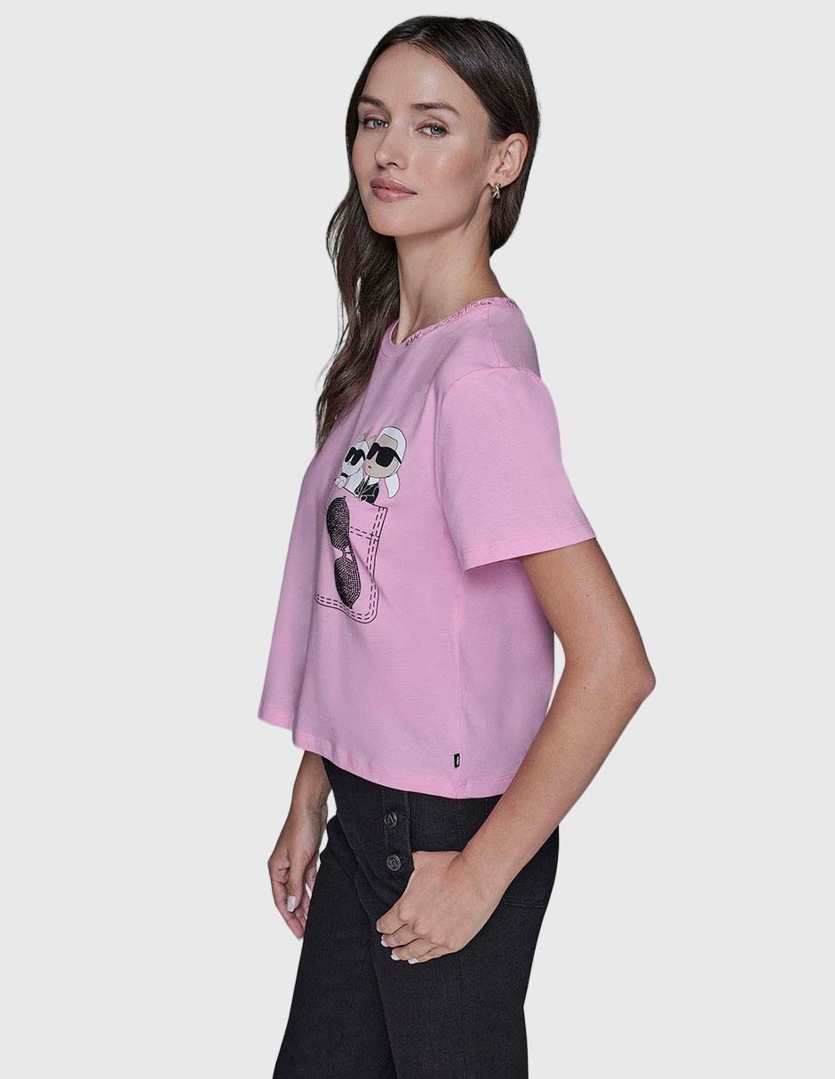 Playera manga corta cuello redondo para mujer 3