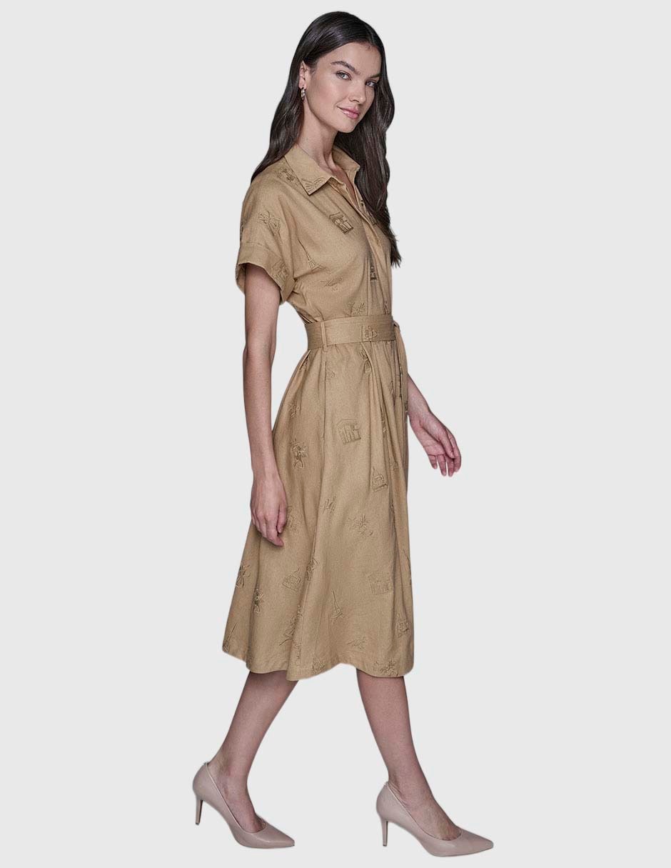 Vestido midi formal Karl Lagerfeld Paris para mujer