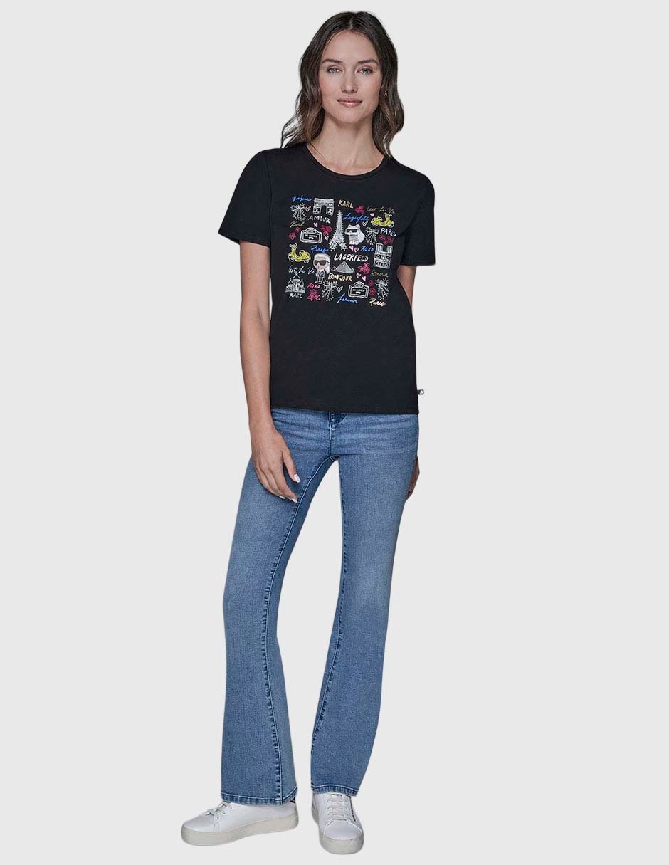 Playera manga corta cuello redondo para mujer 3