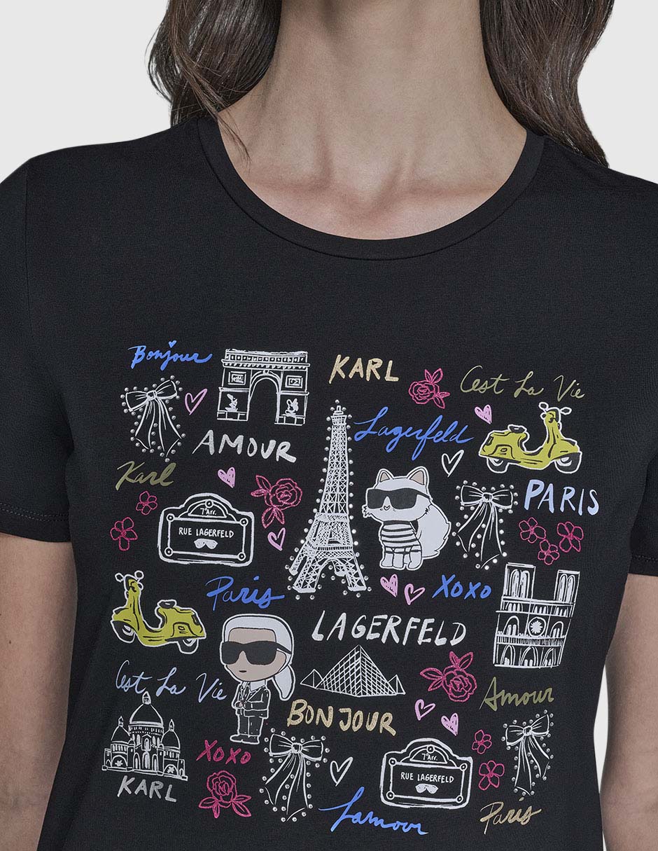 Playera manga corta cuello redondo para mujer 4